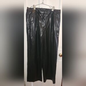 Women's Black Fayx Leather Pants